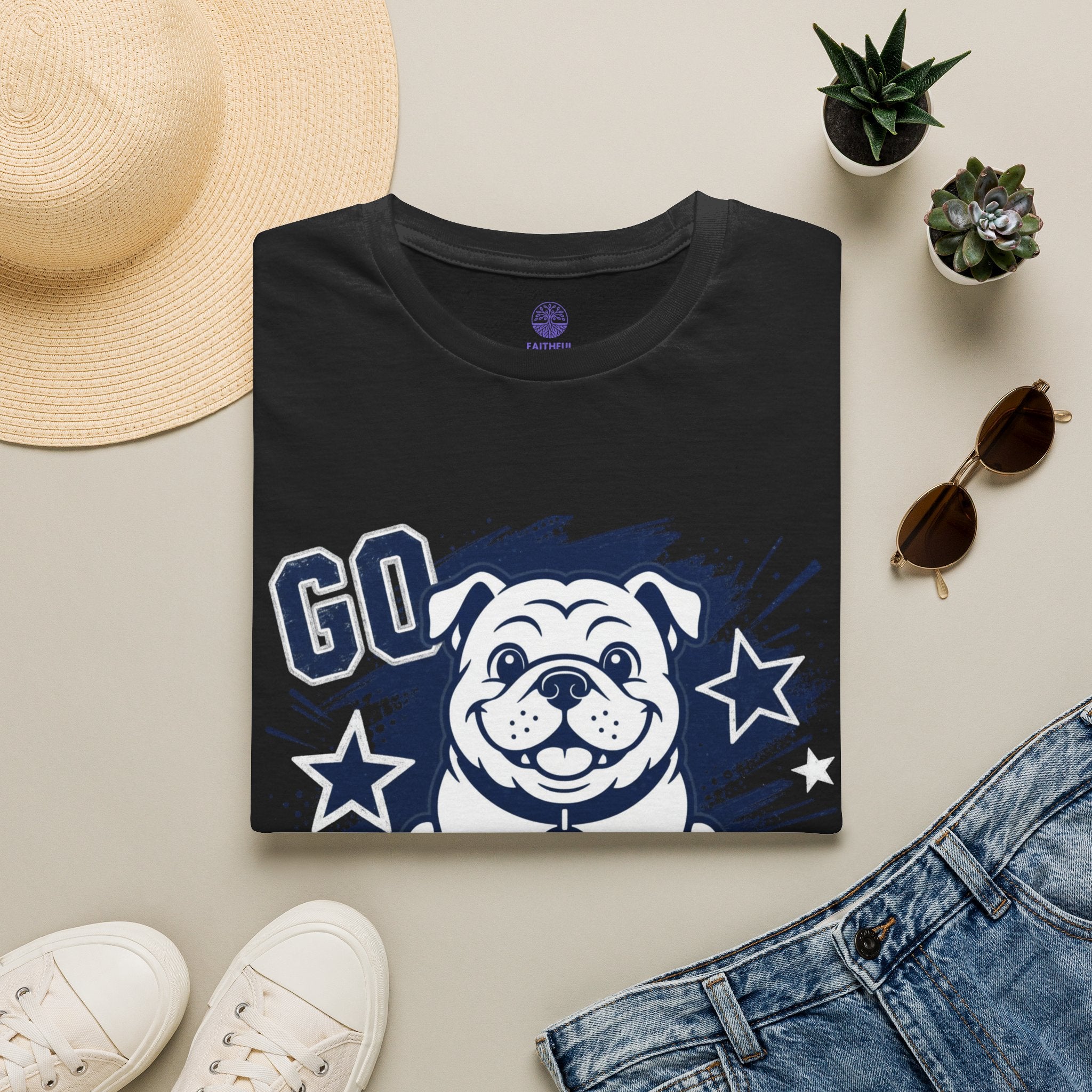 Bulldogs Mascot T‑Shirt – 'Go Bulldogs' Cute Bulldog School Spirit Tee