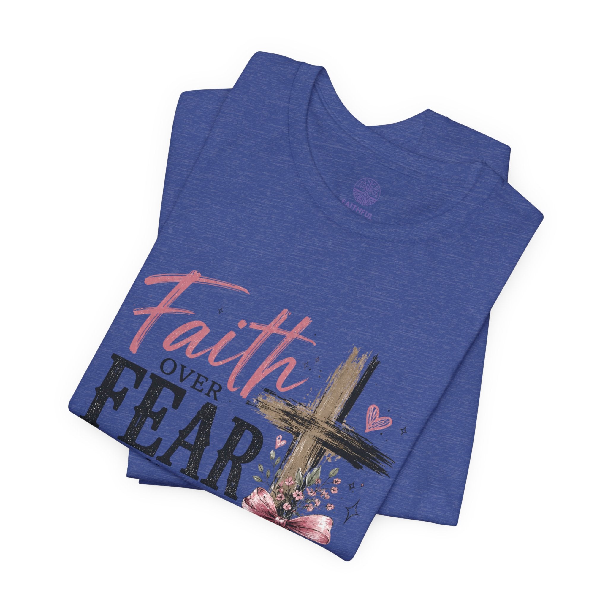 Faith Over Fear Tee — Christian Cross Inspirational Graphic T-Shirt