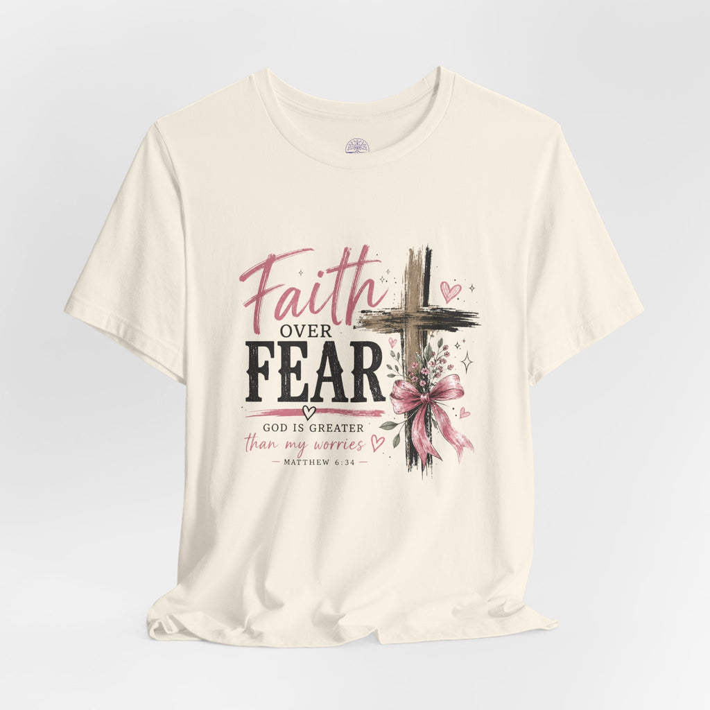 Faith Over Fear Tee — Christian Cross Inspirational Graphic T-Shirt