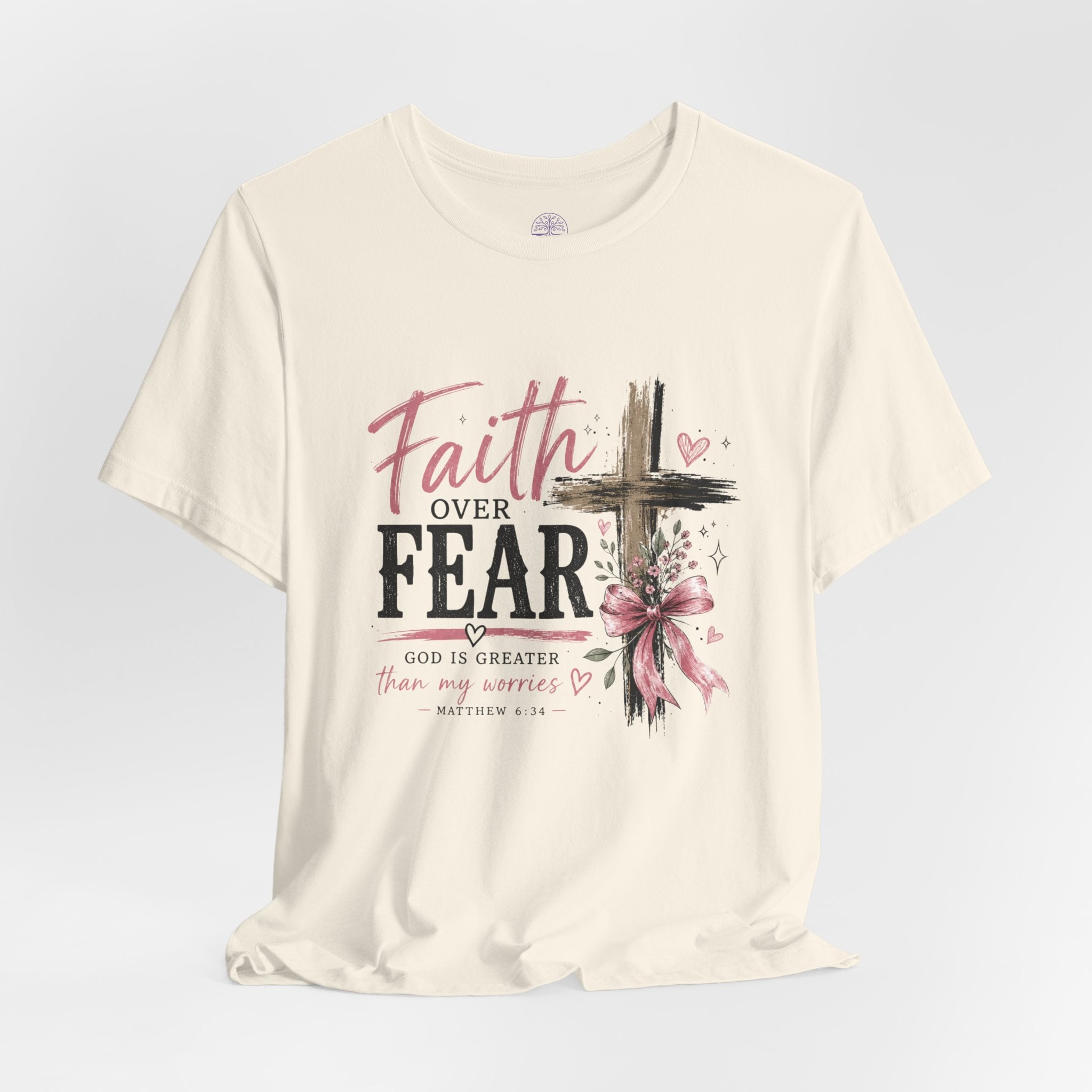 Faith Over Fear Tee — Christian Cross Inspirational Graphic T-Shirt