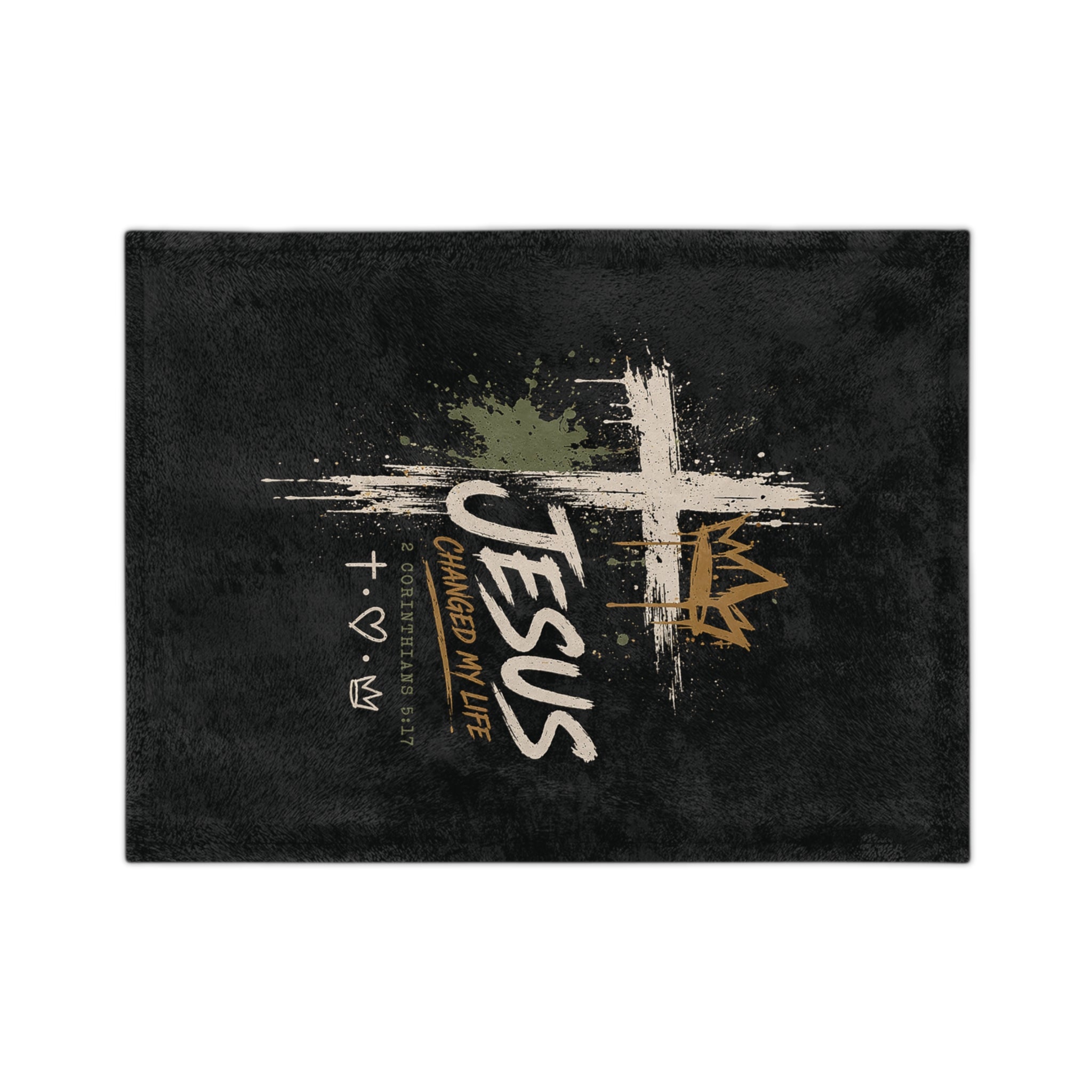 Christian Throw Blanket - "Jesus Changed My Life" Velveteen Microfiber Cozy Blanket