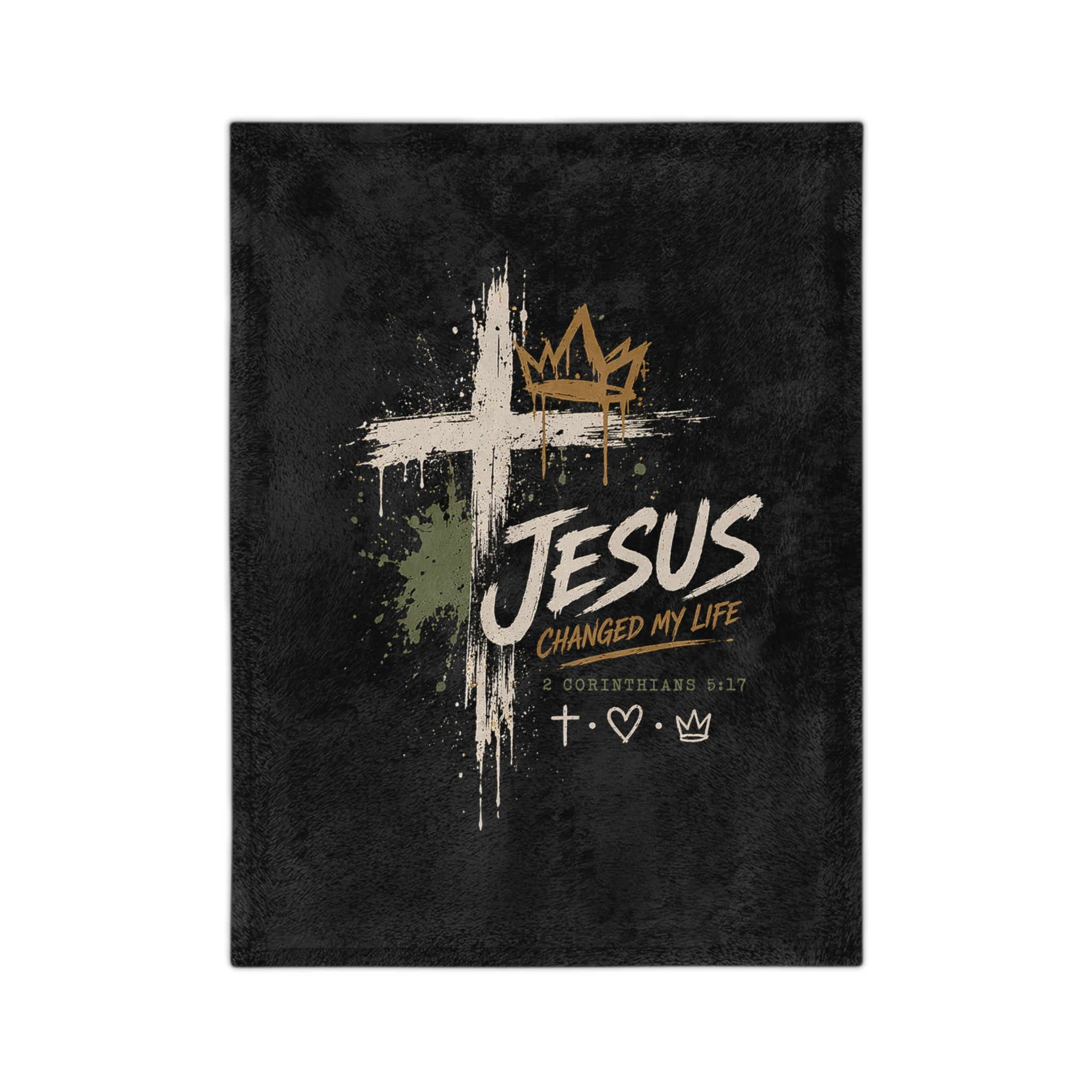 Christian Throw Blanket - "Jesus Changed My Life" Velveteen Microfiber Cozy Blanket