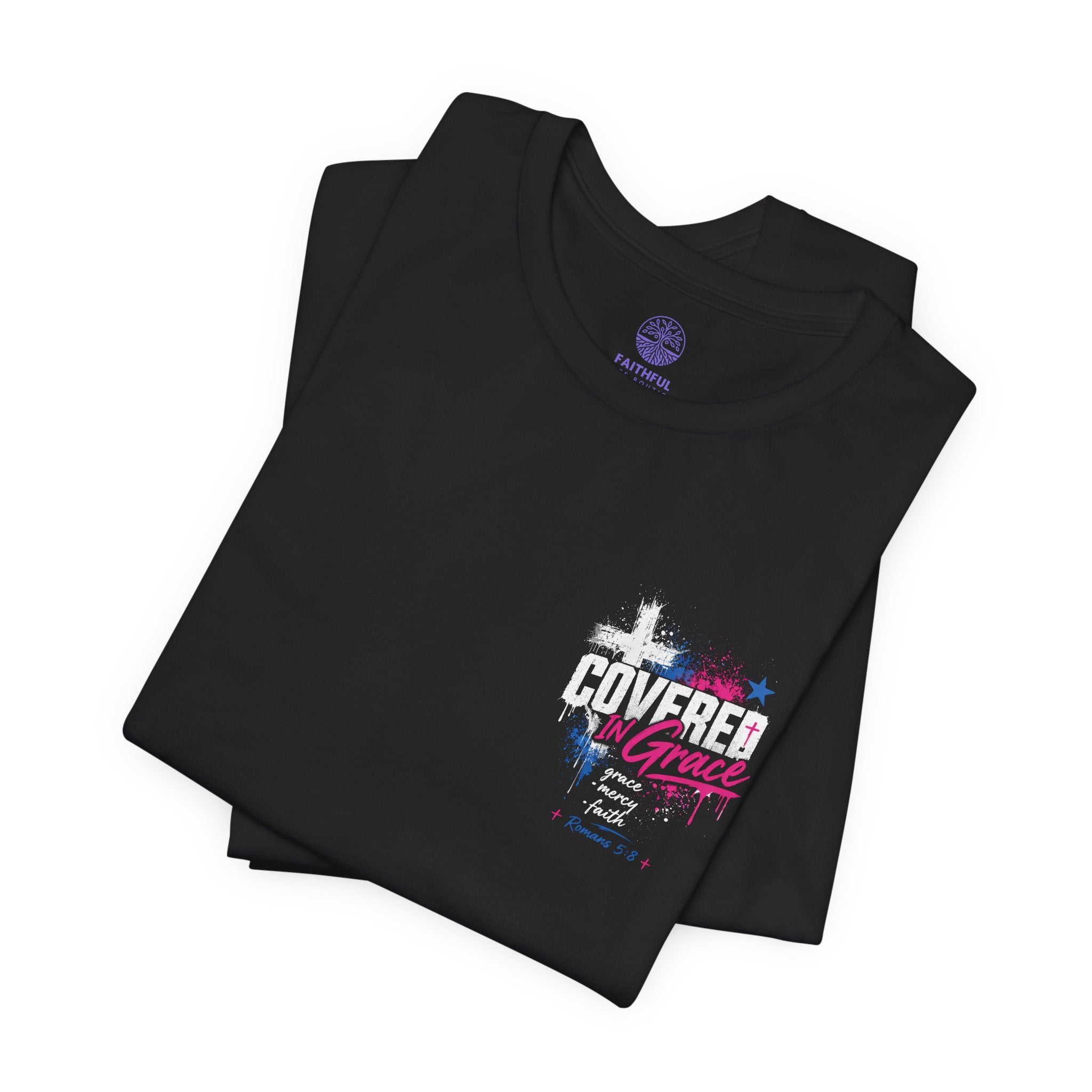 Covered in Grace T-Shirt — Christian Faith Graphic Tee (Inspirational)