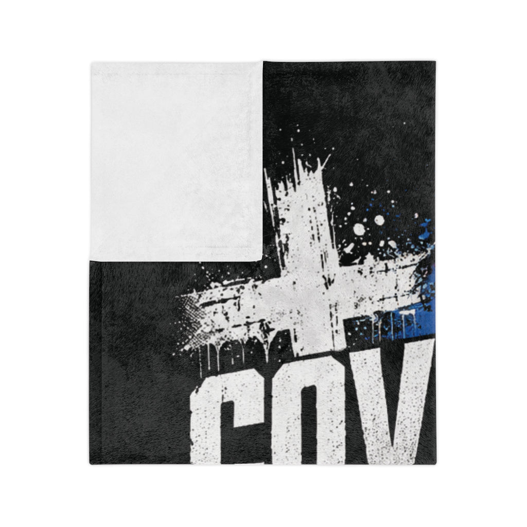 Covered in Grace Microfiber Blanket — Christian Faith Throw (Romans 5:8)