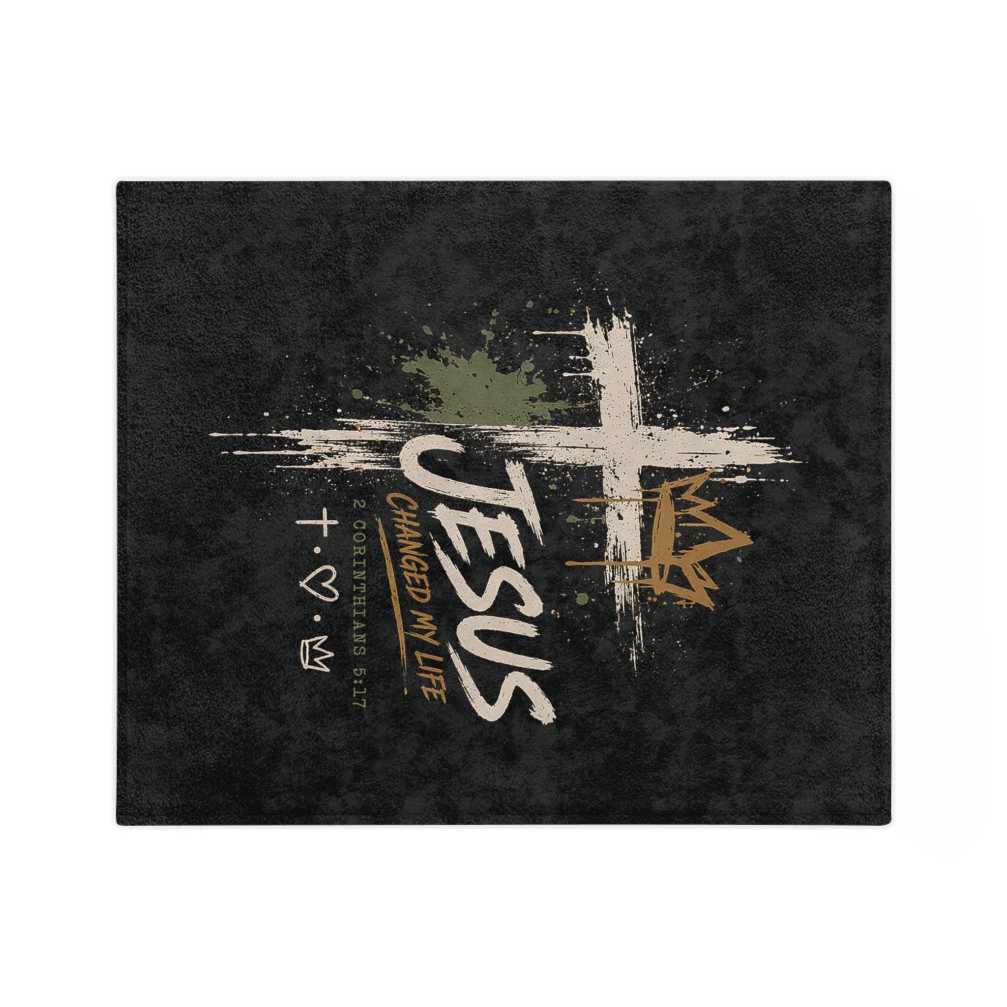 Christian Throw Blanket - "Jesus Changed My Life" Velveteen Microfiber Cozy Blanket