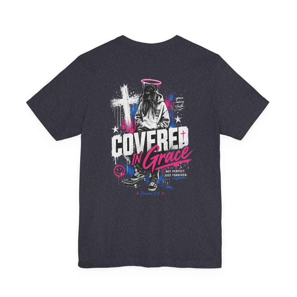 Covered in Grace T-Shirt — Christian Faith Graphic Tee (Inspirational)