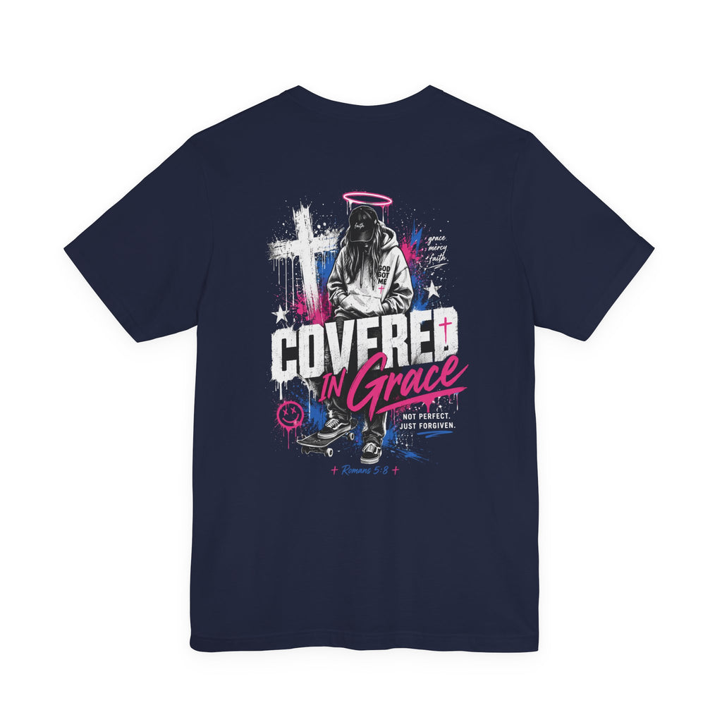 Covered in Grace T-Shirt — Christian Faith Graphic Tee (Inspirational)