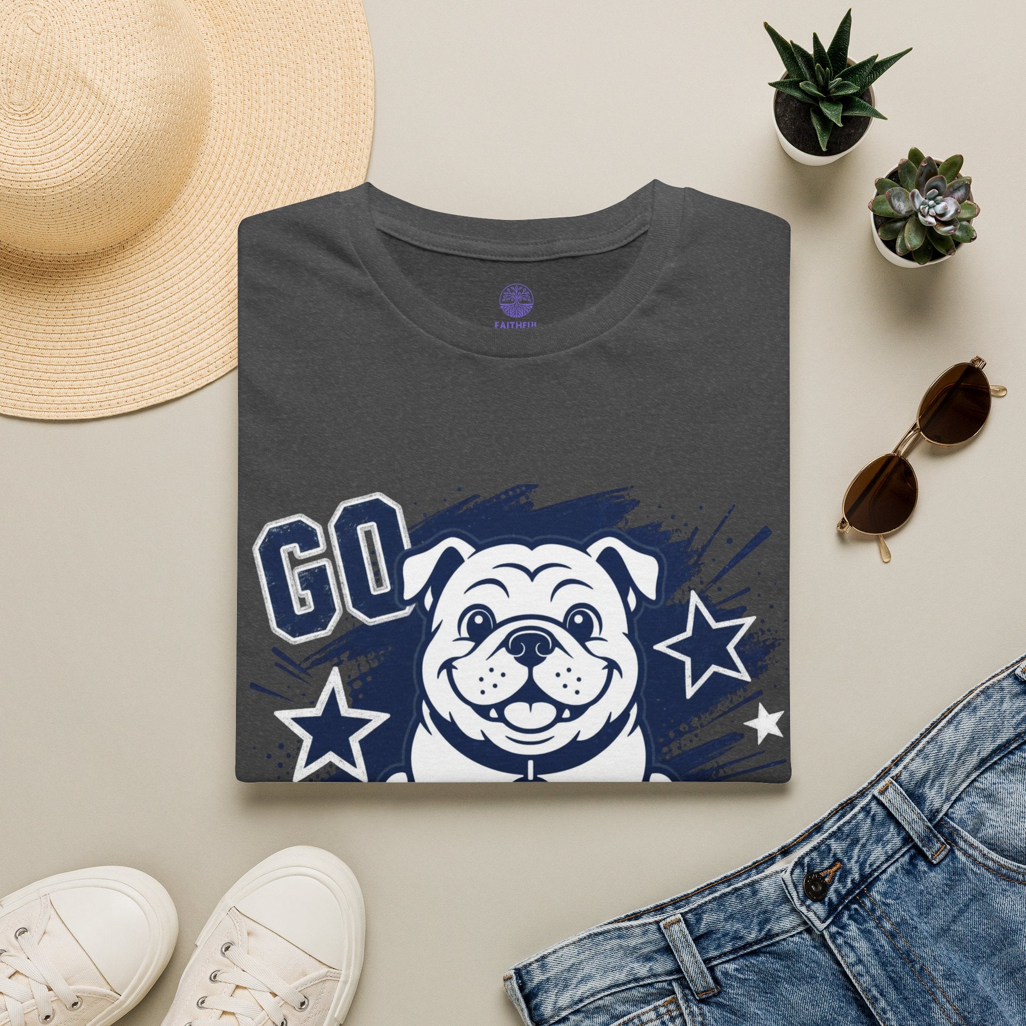 Bulldogs Mascot T‑Shirt – 'Go Bulldogs' Cute Bulldog School Spirit Tee