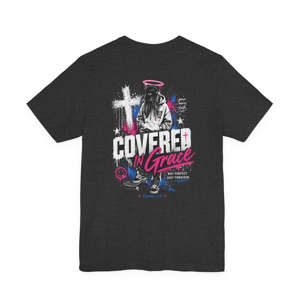 Covered in Grace T-Shirt — Christian Faith Graphic Tee (Inspirational)