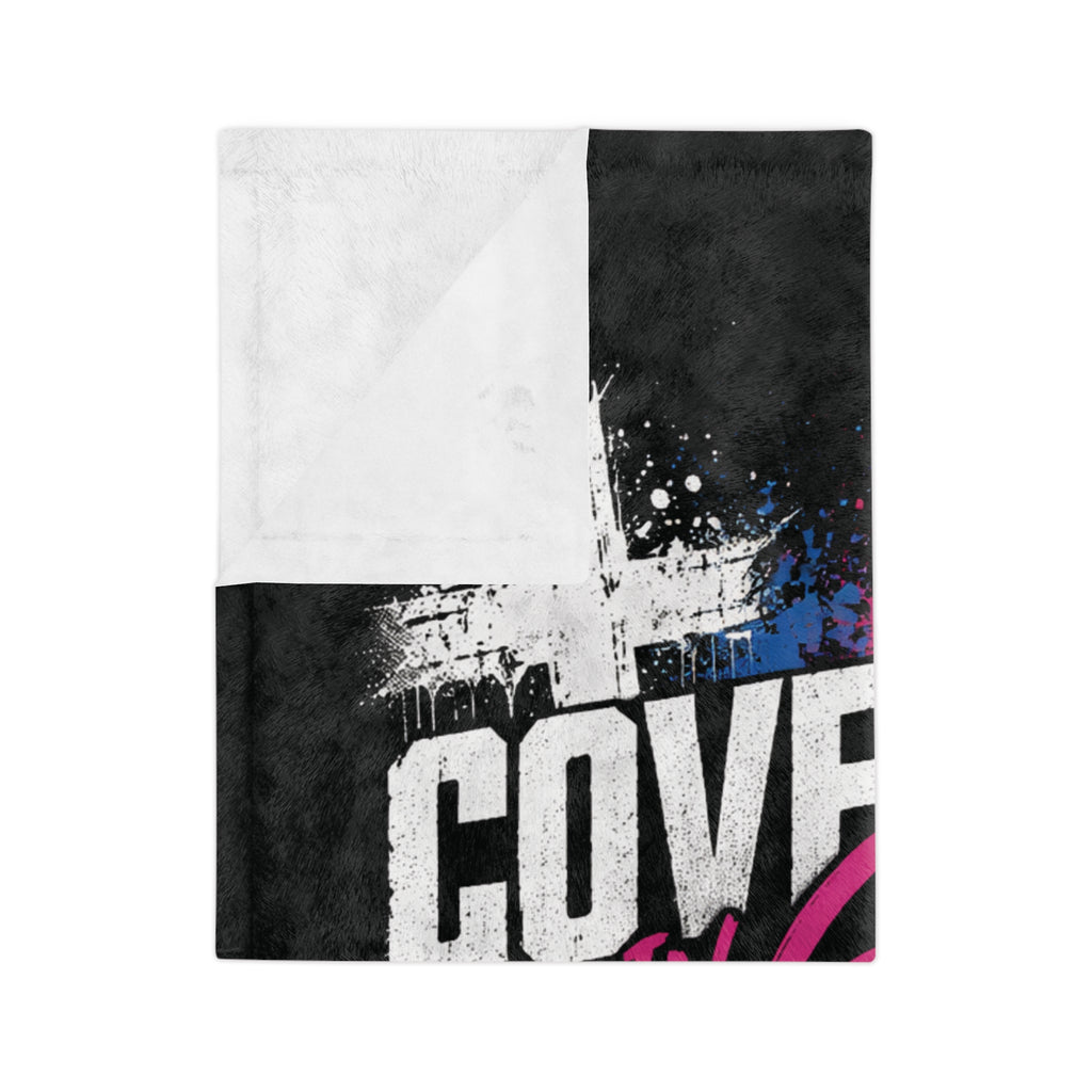 Covered in Grace Microfiber Blanket — Christian Faith Throw (Romans 5:8)