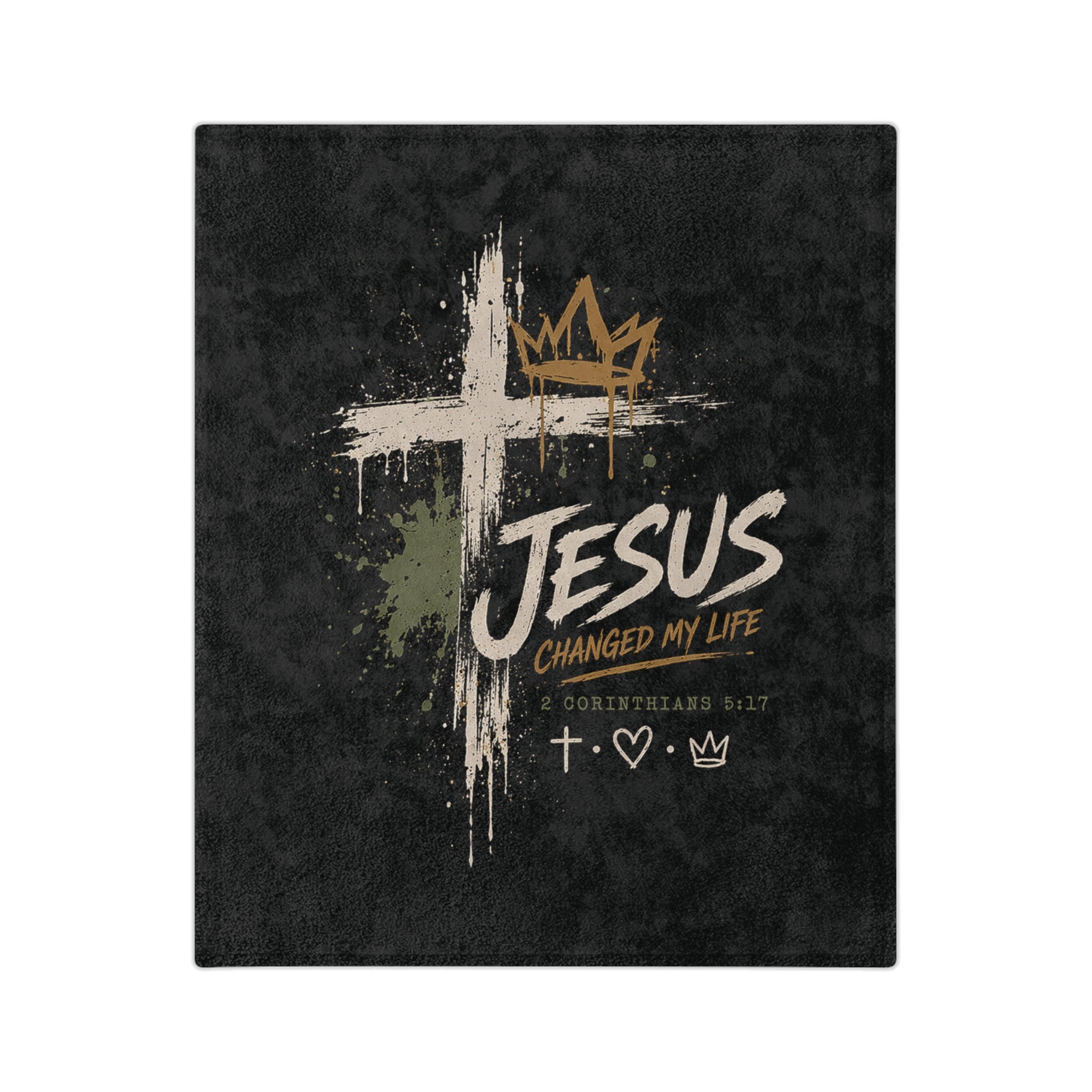Christian Throw Blanket - "Jesus Changed My Life" Velveteen Microfiber Cozy Blanket