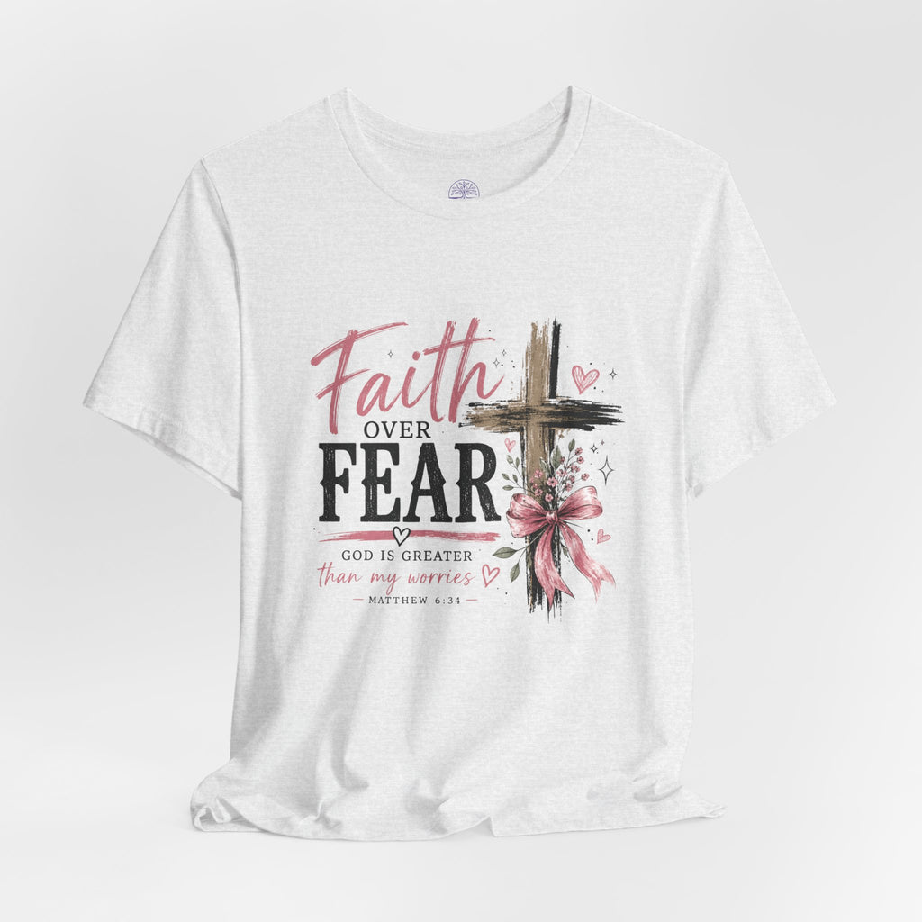 Faith Over Fear Tee — Christian Cross Inspirational Graphic T-Shirt