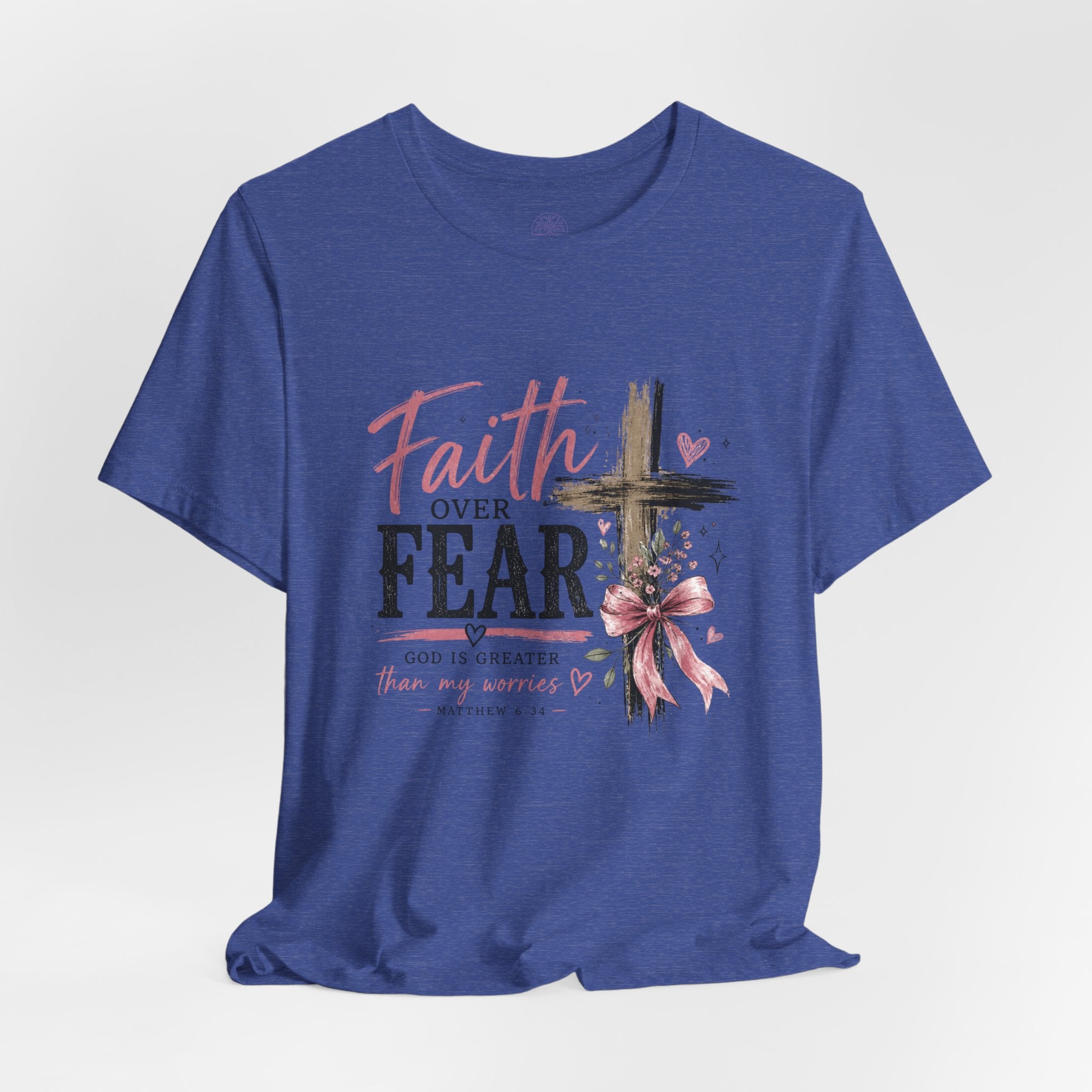 Faith Over Fear Tee — Christian Cross Inspirational Graphic T-Shirt