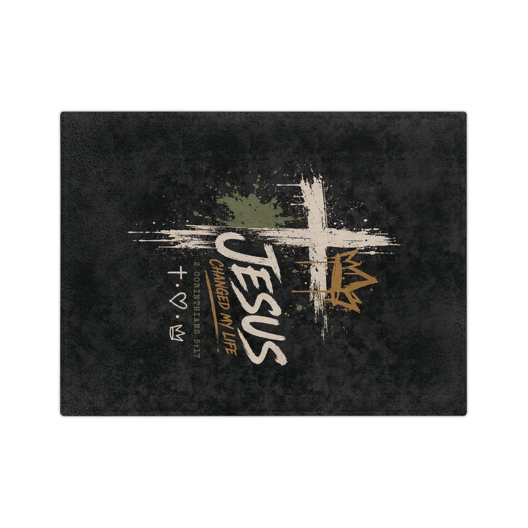 Christian Throw Blanket - "Jesus Changed My Life" Velveteen Microfiber Cozy Blanket