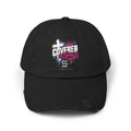 Distressed Baseball Cap — 'Covered In Grace' Retro Paint-Splash Design