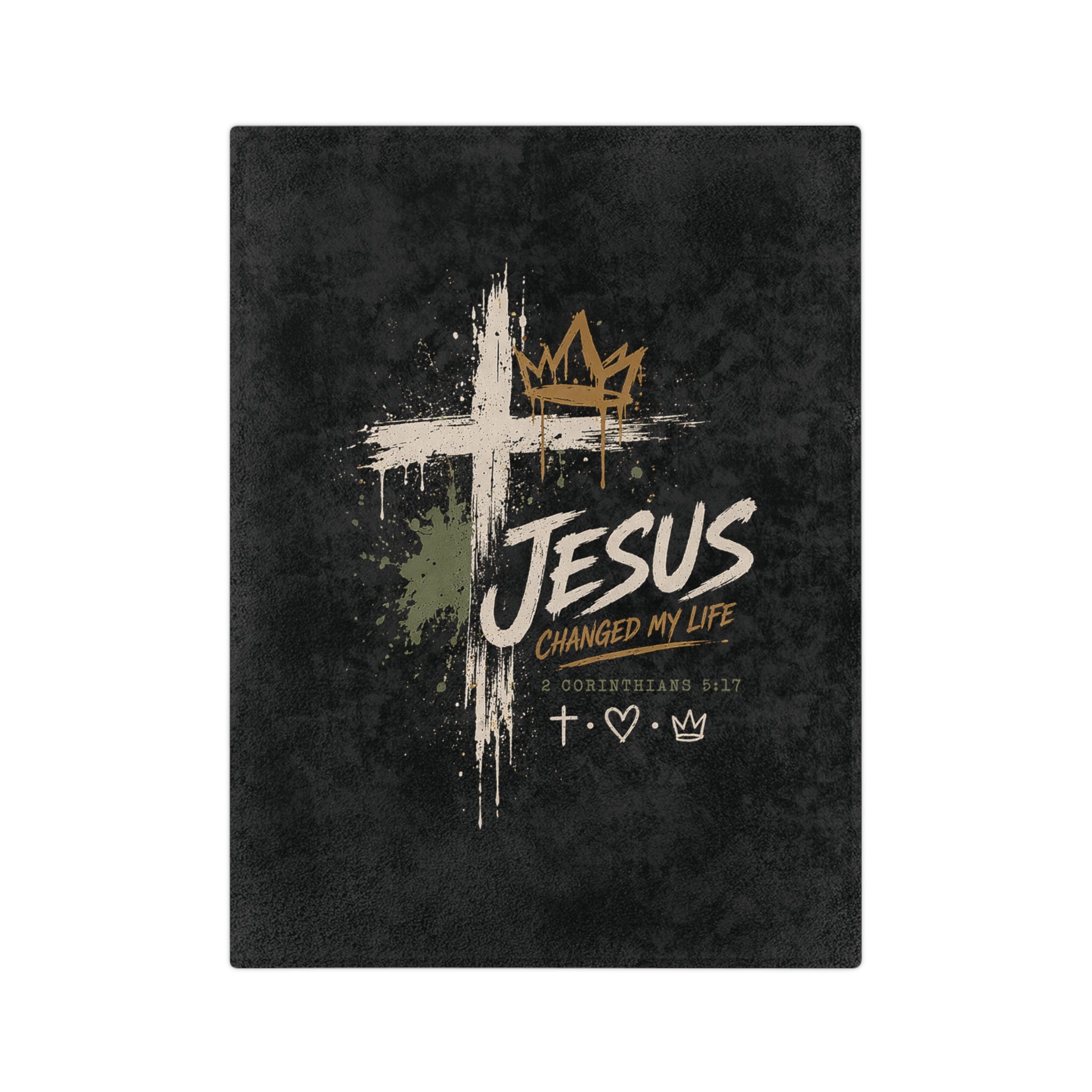 Christian Throw Blanket - "Jesus Changed My Life" Velveteen Microfiber Cozy Blanket