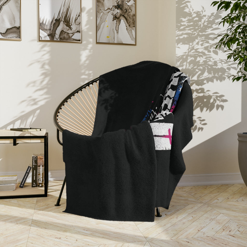 Covered in Grace Microfiber Blanket — Christian Faith Throw (Romans 5:8)